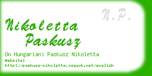 nikoletta paskusz business card